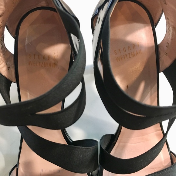 Stuart Weitzman Expel Black Elastic Patent 9.5 - Picture 2 of 6